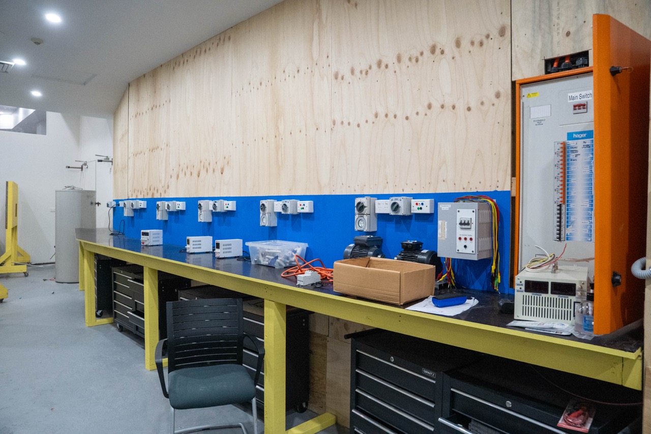 Electrical training switchboards and metering systems used for practical electrotechnology instruction